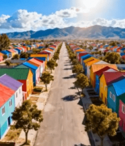 彩色村庄全景俯瞰6383#横屏 