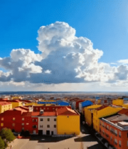 彩色建筑城市全景俯瞰2943#横屏 