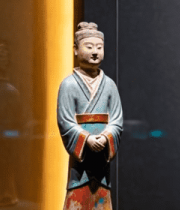 博物馆内古代陶俑展示素材8103#横屏 