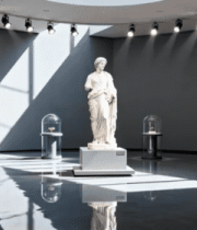 博物馆内的雕塑与文物展览7278#横屏 