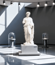 博物馆内雕塑与文物展览10945#横屏 