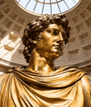 博物馆内古典人物雕塑特写13902#横屏 