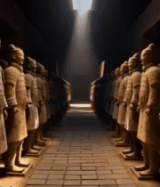 兵马俑博物馆内兵马俑阵列12377#横屏 