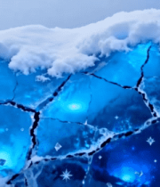 冰雪覆盖的发光蓝色冰块素材128#横屏 