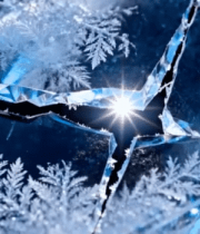 冰晶上的雪花微距画面10011#横屏 