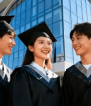 毕业生身着学士服合影(1)8065#横屏 