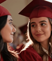 毕业生身着学士服交流场景6773#横屏 