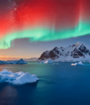 北极冰川极光自然风光8302#横屏 