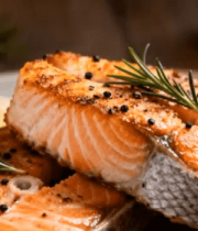 摆盘精致的香煎三文鱼14758#横屏 