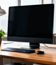 办公室电脑办公桌办公场景7969#横屏 