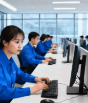 办公人员在办公室专注工作6322#横屏 