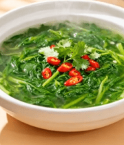 白瓷碗盛青菜汤特写10453#横屏 