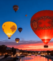 巴黎埃菲尔铁塔热气球景观12022#横屏 