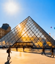 巴黎卢浮宫玻璃金字塔场景7187#横屏 