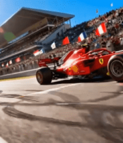 赛道上行驶的红色赛车(1)8811#横屏 