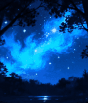 森林夜空星空梦幻场景14712#横屏 