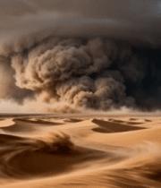 沙漠风暴乌云密布景象4985#横屏 