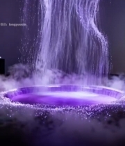  紫色粒子瀑布特效素材4120#竖屏 	 