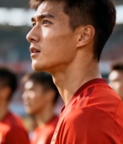  足球队员赛场前特写3526#竖屏 	 