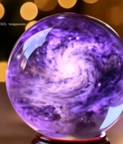  紫色水晶球特写素材225#竖屏 	 