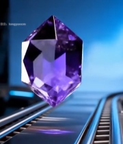  紫色钻石悬浮金属轨道画面4066#竖屏 	 