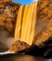  壮丽瀑布自然风光素材1884#竖屏 	 