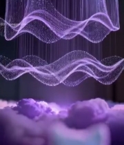  紫色粒子光效流动背景素材5710#竖屏 	 