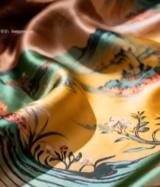  中式花纹丝绸面料特写5214#竖屏 	 