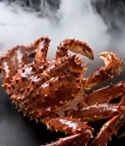  蒸熟的大螃蟹特写素材3447#竖屏 	 