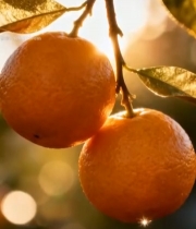  枝头挂果的成熟橘子7620#竖屏 	 