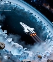  宇宙飞船穿梭行星环素材2311#竖屏 	 