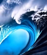  夜空下的大海波浪素材1138#竖屏 	 