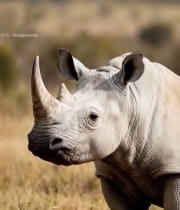  野外白犀牛特写4985#竖屏 	 
