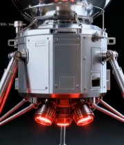  银色太空探测器模型3699#竖屏 	 