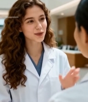  医院内两位医生交流场景3312#竖屏 	 