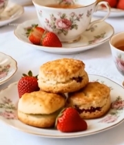  英式下午茶茶具与点心7072#竖屏 	 