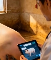  养殖场人员用平板查看猪信息7015#竖屏 	 