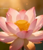  阳光下绽放的粉色荷花6426#竖屏 	 