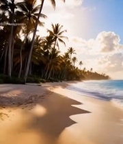  阳光海滩椰子树海景画面3482#竖屏 	 