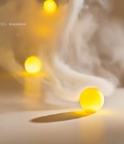  烟雾中黄色球体特写素材1267#竖屏 	 