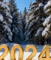  雪地森林字样景观3000#竖屏 	 