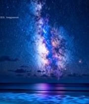  星空银河海面倒影2009#竖屏 	 