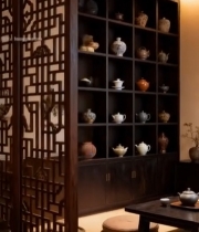  新中式风格茶室室内场景1132#竖屏 	 