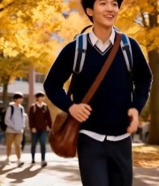  校园中奔跑的青春学生6017#竖屏 	 