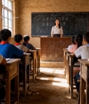  乡村教室教师授课学生听讲(1)7280#竖屏 	 