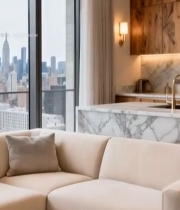  现代室内客厅城市景观全景6585#竖屏 	 