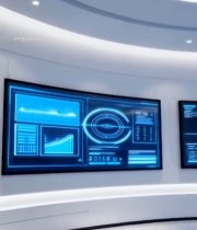  现代科技感室内屏幕展示空间5690#竖屏 	 