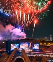  舞台晚会烟花表演现场842#竖屏 	 