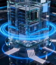  透明立方体服务器展示6479#竖屏 	 