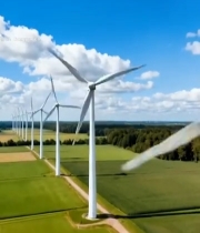  田野上的风力发电机群1230#竖屏 	 